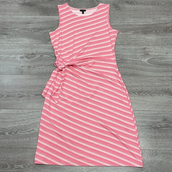 NWOT Talbots Stripe Side Tie Midi Sleeveless Shift Dress S - Picture 8 of 16